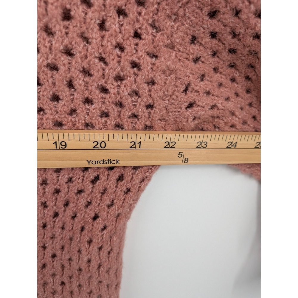Democracy Crochet Open Knit Sweater Womens Medium Pink Mauve Soft Boho‎ Spring - Picture 6 of 8